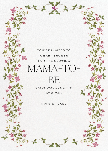 Creeping Magnolia - Baby Shower Invitation by Stephanie Fishwick