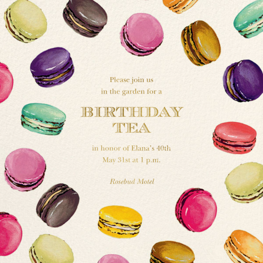 Classic Macarons - Birthday Invitation by Ladurée