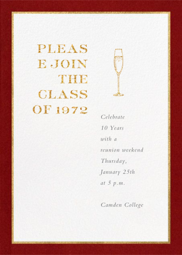 Oro (Tall) - Class Reunion Invitation by Paperless Post