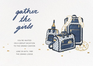 Luggage & Champagne Girls Trip Invitation