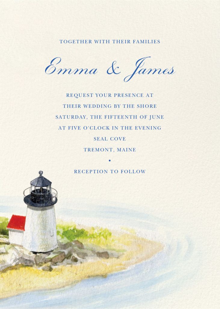 Lighthouse View - Wedding Invitation | Send online instantly | RSVP ...