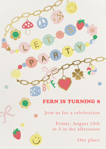 Friendship Charms - Birthday Invitation by Meri Meri