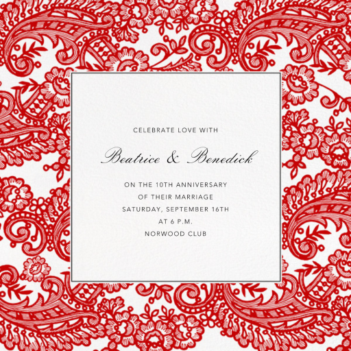 Filigree Lace (Square) - Invitation by Oscar de la Renta