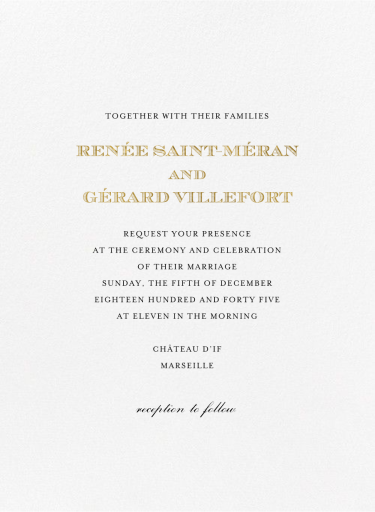Maidstone - Wedding Invitation by Crane & Co.