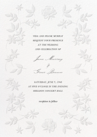 Embossed Flowers - Wedding Invitation by  Monique Lhuillier