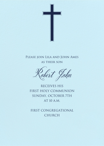 Glacier - First Communion Invitation by Paperless Post