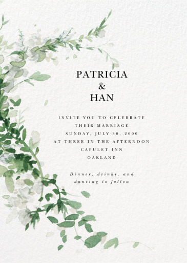 Watercolor Floral Garland - Wedding Invitation by Paperless Post
