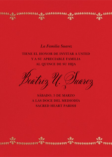 Ornate Occasion Photo - Quinceañera Invitation by Paperless Post - Back