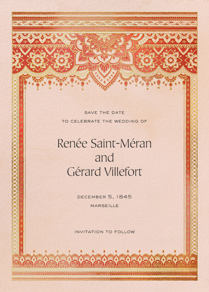 Golden Paisley Save the Date Send online instantly Track opens