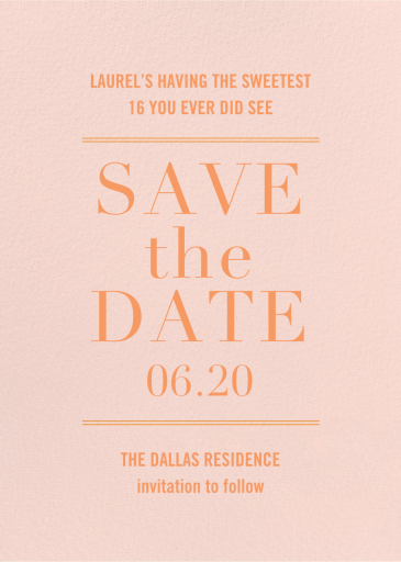 Typographic II - Save the Date by kate spade new york