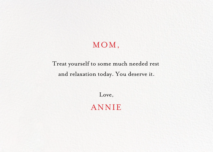 French Mommy - Mother's Day Card by Mr. Boddington's Studio - Back