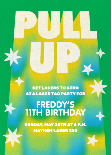 Retro Rainbow Stars Invitation