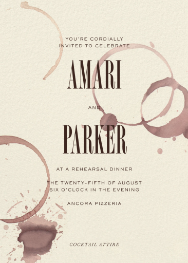 Wine Rings - Rehearsal Dinner Invitation by Sam Crosby