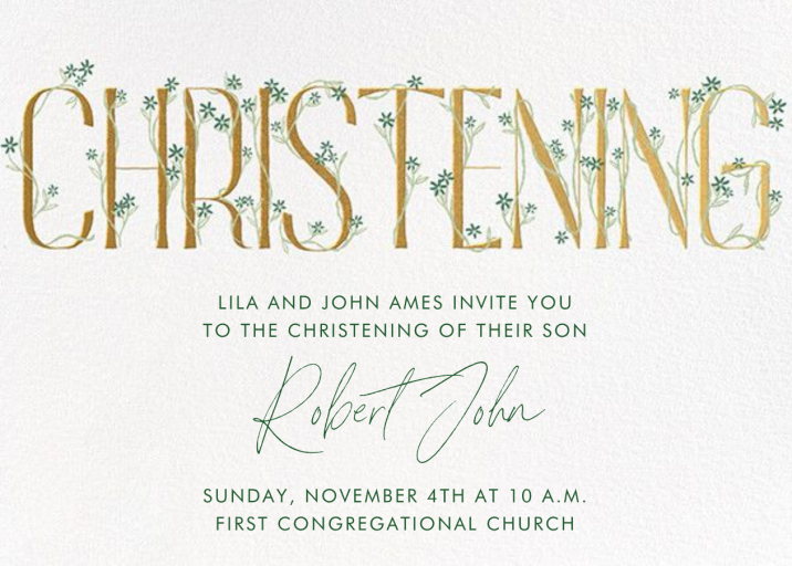 Christening Day - Baptism & Christening Invitation by Paperless Post