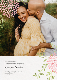 Dahlias Photo (Tall) - Baby Shower Invitation by Paperless Post