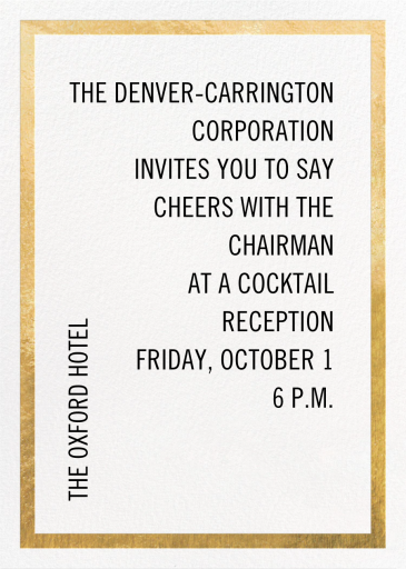 Simple Gold Border - Corporate Reception Invitation by Paperless Post