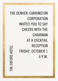 Simple Gold Border - Corporate Reception Invitation by Paperless Post