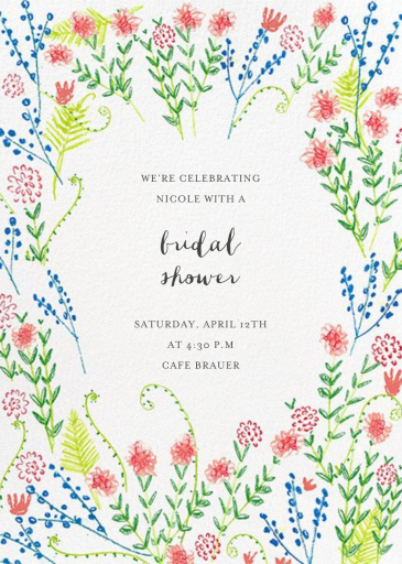 Penciled Garden - Bridal Shower Invitation by Mr. Boddington's Studio