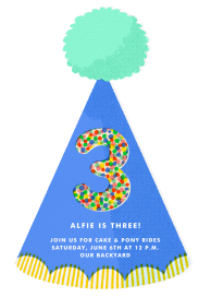 Party Hat Cutout (One) - Birthday Invitation by Hello!Lucky