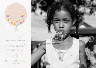 Confetti Balloon - Birthday Invitation by Little Cube
