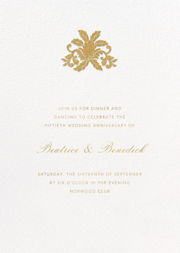 Leaf Lace II - Anniversary Invitation by Oscar de la Renta