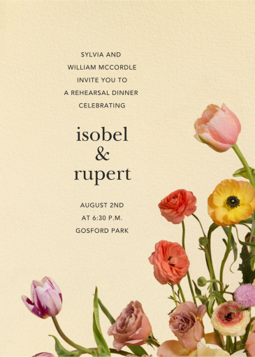 Prairial Photo - Rehearsal Dinner Invitation by Putnam & Putnam - Back