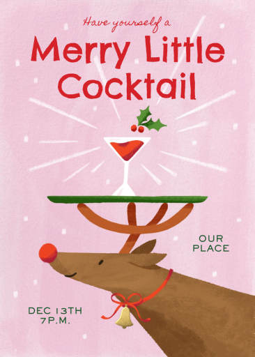 Reindeer Cocktail Party Invitation