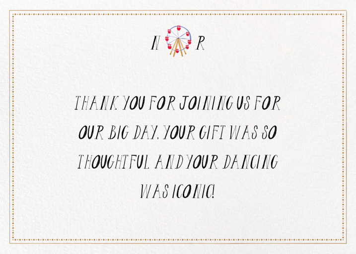 Ferris Wheel with Initials Card