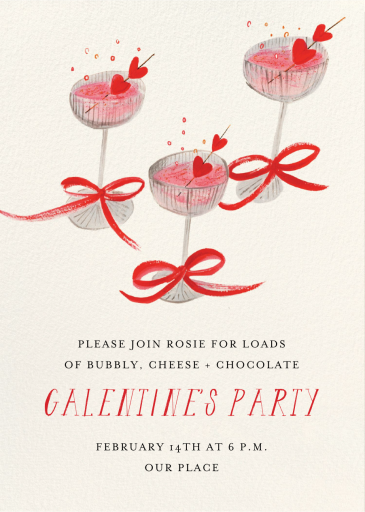 Bows and Bubbles - Valentine's Day Invitation by Mr. Boddington's Studio