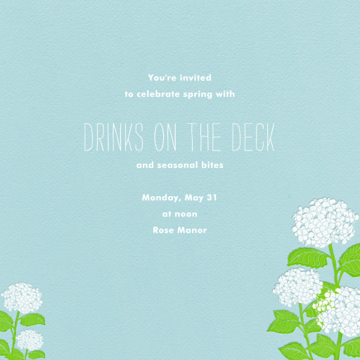 Hydrangea (Light Blue) - Spring Party Invitation by Paperless Post