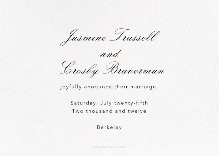 Four Photo Thank You Card - Wedding Announcement by Paperless Post - Back