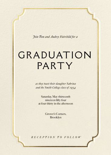 Traditional Border - Graduation Party Invitation by Paperless Post