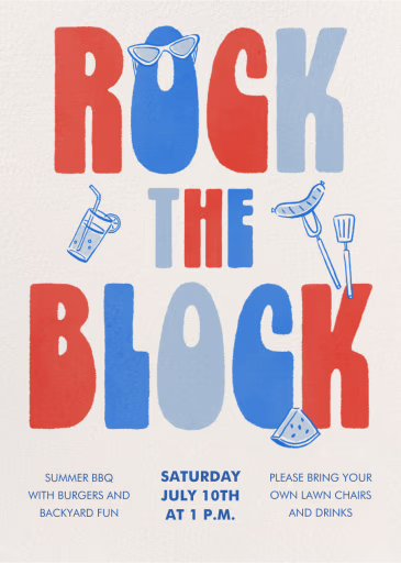 Rock the Block - Summer Party Invitation by Paperless Post