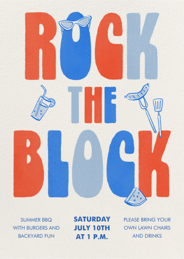 Rock the Block - 4th of July Invitation by Paperless Post