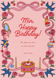Sweet and Pink - Business Greeting Card by Min Heo