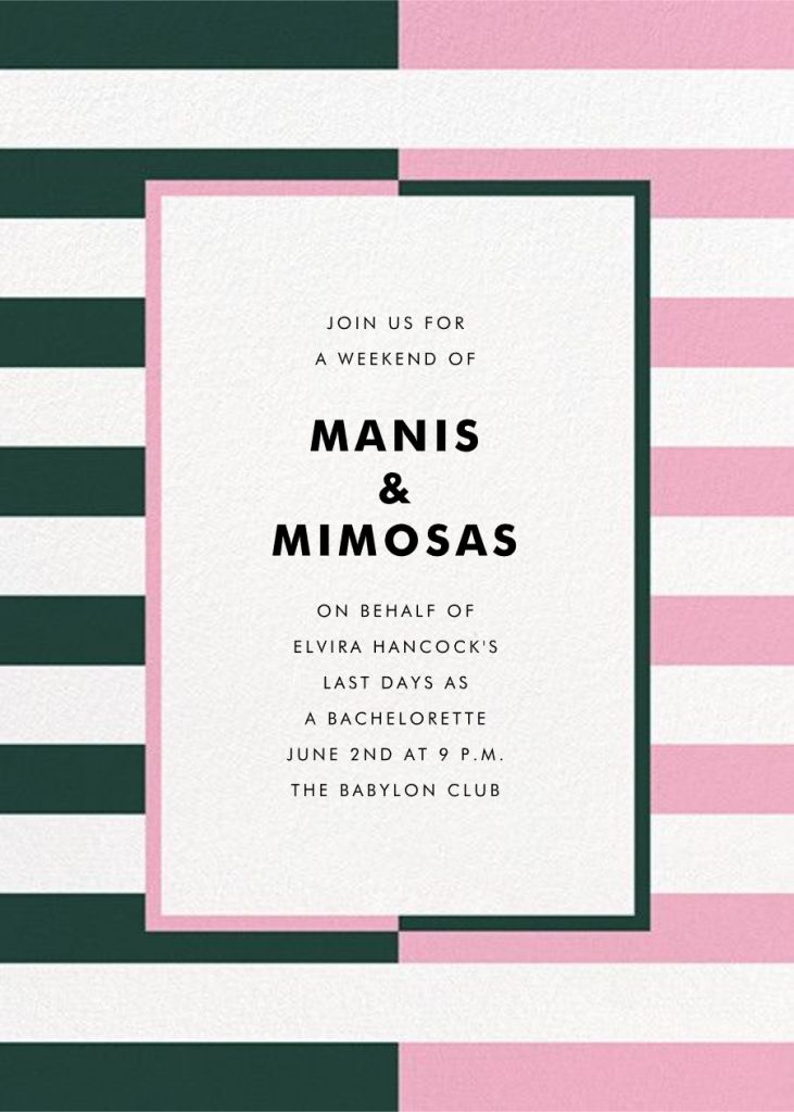 Colorblocked Stripes Invitation