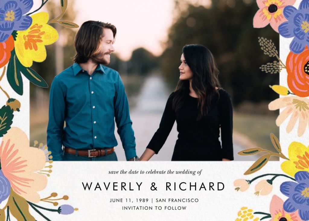 Vivid Florals (Photo Save the Date) Invitation