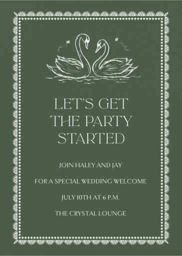 Swan Pair - Welcome Party Invitation by Inquisited