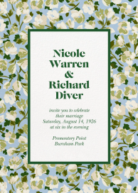 Blue Floral Border Invitation