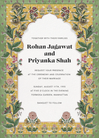 Mughal Archway Folk Floral Invitation