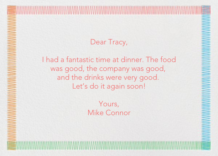 Thank You Stitch - Stationery by Paperless Post - Back