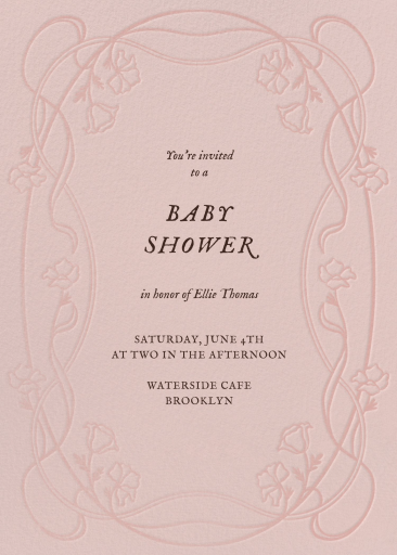 Embossed Pink Floral Invitation