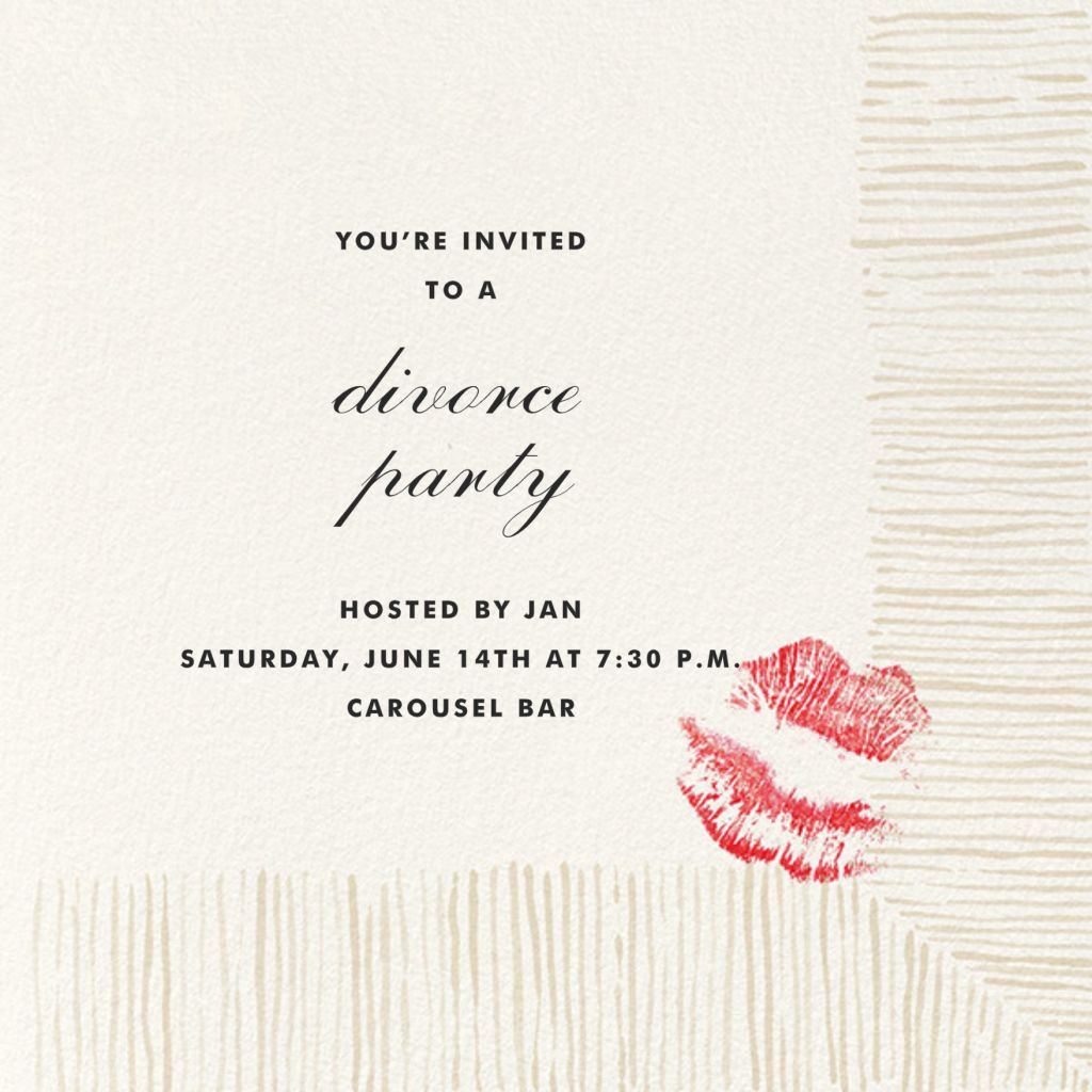 Cocktail Napkin Divorce Party Invitation Send online instantly