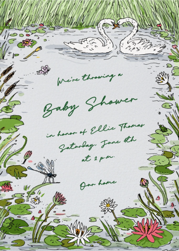 Swan Song - Baby Shower Invitation by Joana Avillez