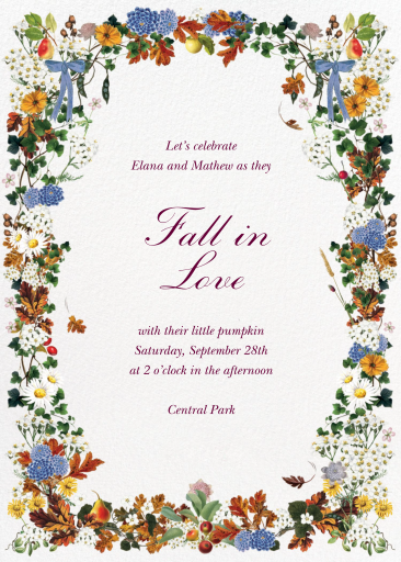 Autumn Botanical Frame Invitation