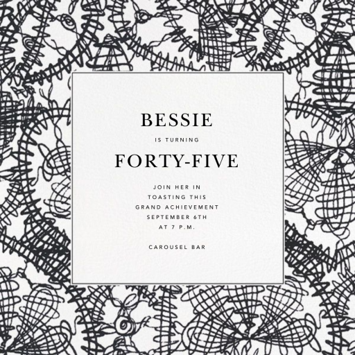 Scribble Print - Birthday Invitation by Oscar de la Renta