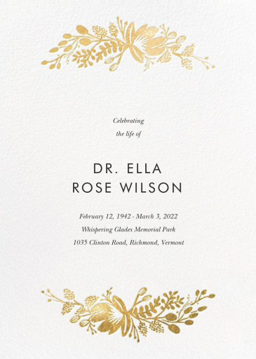Floral Silhouette (Invitation) - Memorial Card by Rifle Paper Co.