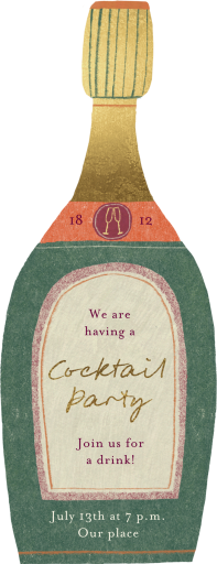 Champagne Bottle Cutout - Party Invitation by Maisy Summer