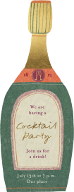 Champagne Bottle Cutout - Party Invitation by Maisy Summer