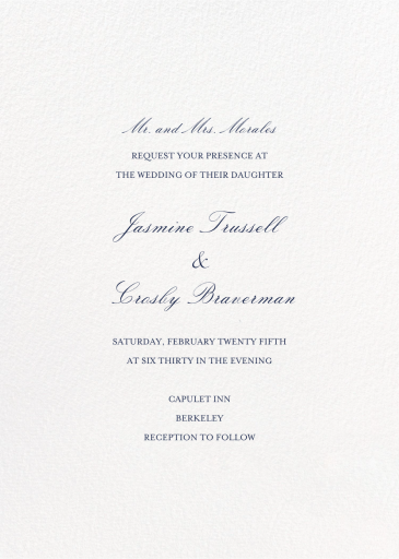 Classic Textured Script - Wedding Invitation by Crane & Co.